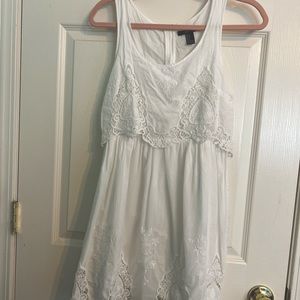 Forever 21 White Eyelet Summer Dress, Size S